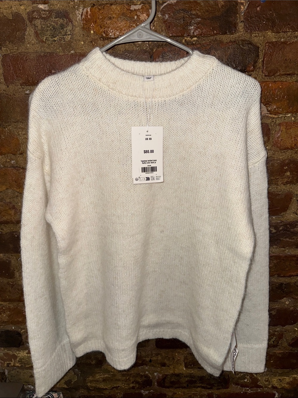 Topshop Ivory Crewneck Sweater